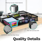 Desk Drawer Organizer Tray Versatile Metal Mesh Desk Organizers and Accessories for Office Supplies, School, Home, 12.60 x 8.66 x 1.77 Inches