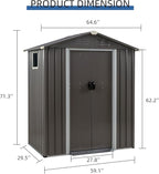 JY QAQA 5x3 FT Metal Outdoor Garden Storage Shed,Waterproof Metal Garden Sheds with Window and Lockable Double Door,Weather Resistant Steel Tool Storage House Shed forPatio,Lawn