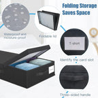 Underbed Storage Containers Bin with Lids (Set of 2) Large Under Bed Storage Organizer Box with Handle, Foldable Under the Storage Bags for Organizing Clothes, Shoes, Blankets, Pillows-Black