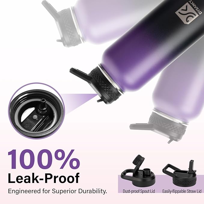 Insulated Water Bottle | Thickened Stainless Steel Vacuum Metal | Portable Sports Water Jug for Gym and Hiking with Straw, Carrier Bag, Handle Strap | BPA-Free 32 oz
