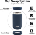 DUALIE 3 in 1 Insulated Can Cooler - 15+ Colors - Universal Size for 12 oz Cans, Slim Cans, and Bottles