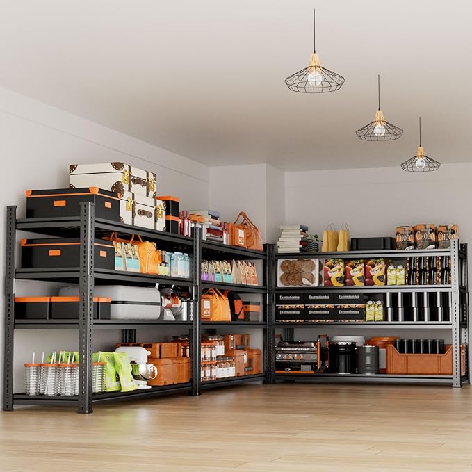 Storage Shelves Heavy Duty, 48" L x 18" W x 60" H Garage Wire Shelving Unit Loads 2640LBS, 4-Tier Adjustable Metal Industrial Utility Shelf Rack for Kitchen, Laundry Room, Pantry, Warehouse, Basement