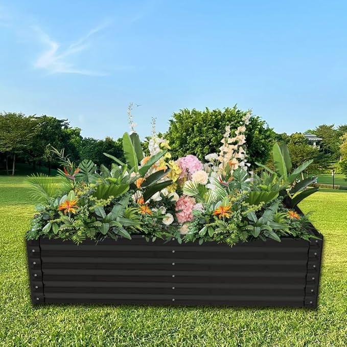 Heavy-Duty Outdoor Garden Shed with Aluminum Alloy Frame, Hinged Door, and Stable Foundation for Secure Storage (Large Raised Flower Bed and Greenhouse Sets)