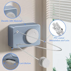 Danpoo Retractable Clothesline for RV, Laundry Room & Outdoor Yard - Heavy Duty Anti-Sag Wall Mounted Clothes Drying Line with Stainless Steel Rope