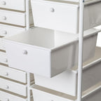 Honey-Can-Do 15-Drawer Metal Rolling Storage Cart, White Steel Multi-Purpose Organizer with Wheels, Heavy Duty Mobile Utility Trolley for Home Office, School, and Craft Supplies