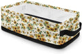 Multi-purpose Storage Basket Small Storage Bins Collapsible Rectangular Toilet Paper Basket Organizer for Bathroom Bedroom Kitchen Office Organization, Sunflower Bee