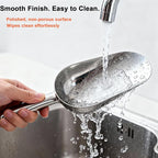 6 OZ Cast Aluminum Utility Scoop, One-Piece Solid Ice Scoop for Ice Bucket, Bar, Kitchen, Multipurpose Food Scooper for Flour, Sugar, Popcorn, Dog Food (Silver) (6OZ)