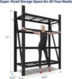 FLEXIMOUNTS 10000LBS 3 Pack Garage Shelving, 4-Tier Heavy Duty Shelving Unit, 23.6" D x 49.6" W x 71" H, Industrial Shelving, Adjustable Storage Shelves for Garage, Basement, Warehouse, Workshop