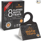 8 Pack Clothes Moth Traps with Natural Pheromones, Clothing Moth Hanging Glue Trap, Sticky Boards for Closets Moths