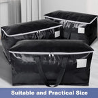 StorageRight Heavy Duty Moving Boxes-Moving Bags with Zipper, Reinforced Handles and Tag Pocket-Collapsible Moving Supplies-Totes for Storage Great for moving, Storage and Travel 93L(Black-10 Pack)