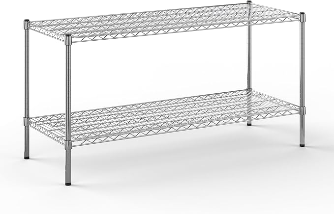 21" Deep x 54" Wide x 27" Height Wire Shelving Kit | 2-Tier | NSF Commercial Storage Rack Unit