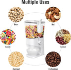Cereal Dispenser Countertop With Bowls and Spoons Cereal Containers Storage for Pantry Snack Organizer Dry Food Storage Container with Lid for Kitchen Organization Oatmeal Nut Granola（2pcs White）