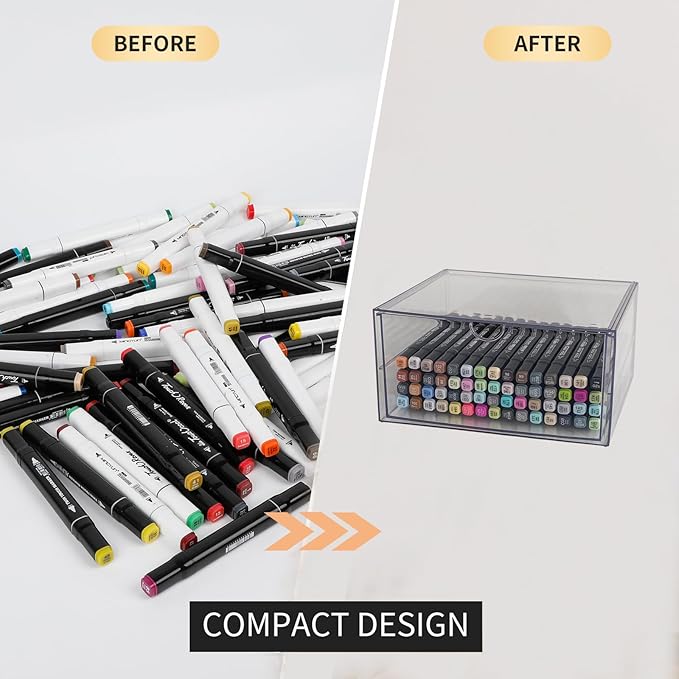 Clear Desk Organizers and Accessories, 2 Pack Plastic Drawer Organizer for Office Supplies, Marker Pen, Art Crafts, Stationery, Coffee Pods, Stackable Home Storage (2 Drawers)