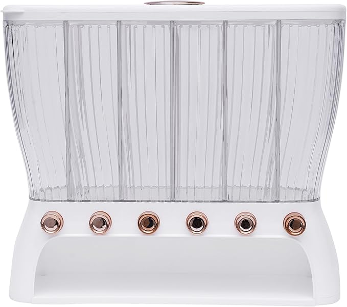 Dry Food Dispenser Wall Mounted 6 Grid Rice Dispenser Kitchen Storage