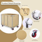 Commercial Laundry cart with Wheels,400L Industrial Laundry cart,Laundry Hamper with Wheels with Steel Frame and Oxford Cloth,440Lbs Load