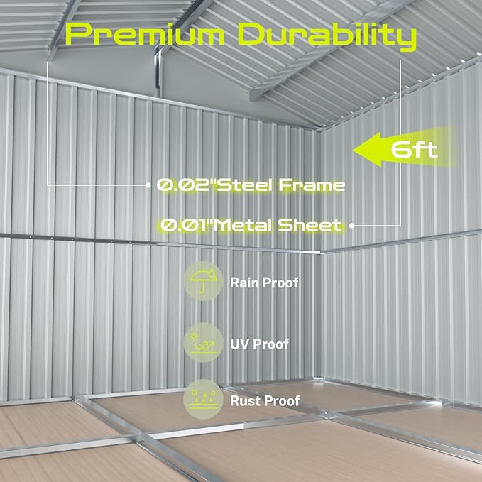 6' x 4' Outdoor Storage Shed, Sturdy Metal Building w/Floor and Operable Window for Garden, Backyard, Poolside and Lawn, White