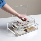 RUSSELL+HAZEL Large Acrylic Flip Box, 12.5” x 6.5”, Desktop Organization, Clear, 1 Count, 98148