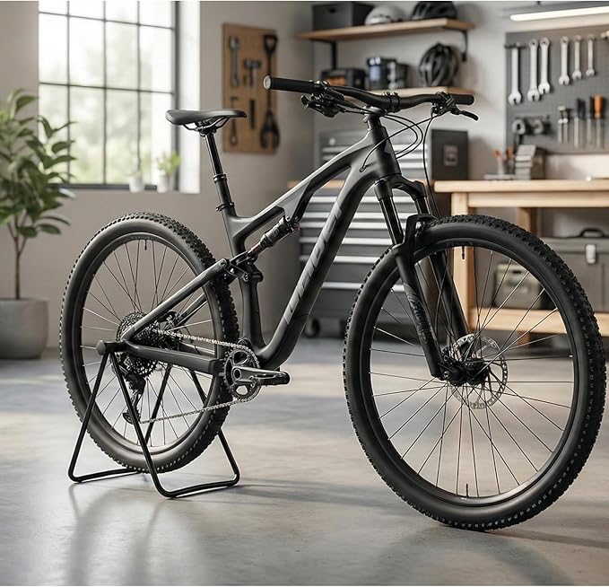 Bike Stand Floor Rack, Portable Bicycle Parking Stand for Road Bike, Mountain Bike & E-Bike, Foldable Steel Indoor Bike Holder