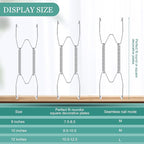 Hotop 12 Pieces Plate Hangers for Wall Stainless Steel Wire Invisible Heavy Duty Plate Hangers Display Holders with 12 Pieces Hooks for Wall Decorative(8/10/12 Inch,Silver)