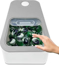 TidyFriend Laundry Pods Container with Slide Lid, 15" x 8.7" x 4.5", Airtight Storage Keeps Pods Fresh, Holds 9–10 lbs or 100–130 Pods, Laundry Detergent Container & Dishwasher Pod Holder (Grey)