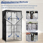 Wire Shelf Cover,600D Heavy Duty 100% Waterproof Shelf Covers for Wire Shelving,Outdoor Storage Shelves Cover for Metal Rack,36" W x 18" D x 72" H,Black with Clear Front