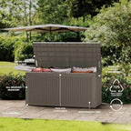 Outdoor Storage Box Waterproof, 320 Gallon Lockable Resin Deck Box Large, Patio Storage Bin for Pool Accessories Cushion Furniture, Garden Tools, UV-Resistant Outside Delivery Grey
