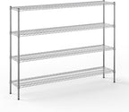 14" Deep x 72" Wide x 54" Height Wire Shelving Kit | 4-Tier | NSF Commercial Storage Rack Unit