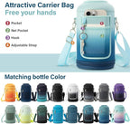 1 Gallon Water Bottle Insulated | Thickened Stainless Steel Vacuum Metal Water Jug | Portable Sports Large for Gym and Hiking with Straw, Carrier Bag, Handle Strap | BPA-Free 128 oz