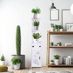 ShellKingdom Toilet Paper Holder Stand, Tall & Slim Bathroom Storage Cabinet, Freestanding Corner Shelf, Bathroom Cabinet for Small Space, Corner Shelf, 39.37 x 7.87 x 7.08 inch (White)