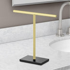 Gatco 1444MXB Modern Rectangle Base Freestanding Countertop Towel Holder, Combo / 10.50" W x 11.13" H T-Shape Style Countertop Hand Towel Holder for Bathroom, Kitchen/Fingertip Towel Rack
