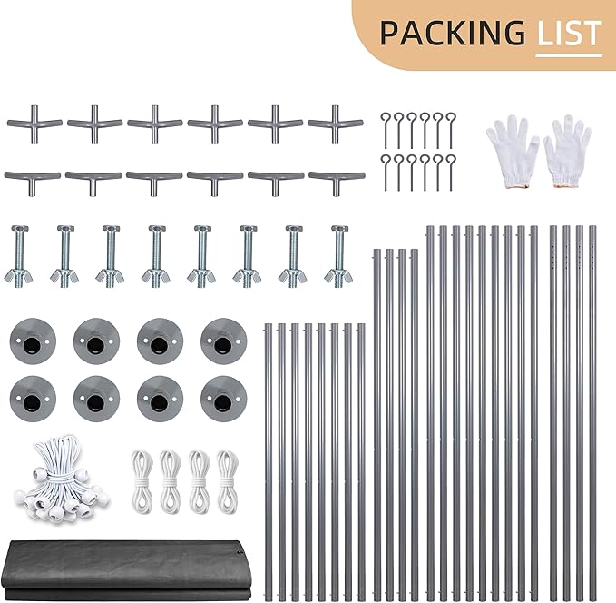 JY QAQA Carport, 12x20 FT Heavy Duty Carport with Roll-Up Window and Sandbags, Portable Garage with Removable Side Walls and Doors, Car Canopy with All-Season Tarp for Cars, Trucks, Boats, Grey