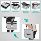 2 Layer File Box with Lock, Portable Document Organizer Box with Handle, Fireproof File Box for Home Office, Legal File Organizer Storage