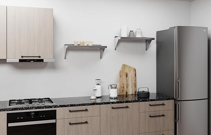 AmGood 10 in. x 24 in. Stainless Steel Wall Shelf | NSF | Metal Shelving | Garage, Laundry, Storage, Utility Room | Restaurant, Commercial Kitchen