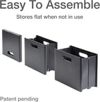 Pendaflex Mobile File Box with Handles, Easy Set Up, Collapse Down and Store Away, 13"W x 10"H x 6.5"D, Holds Letter Size Files, Black (126118)