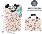 Dog Paw Bone Laundry Basket for College Dorm,50L Collapsible Portable Laundry Hamper Storage Basket for Toys Clothes Organizer