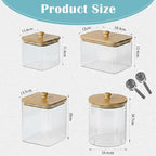 4 packs Laundry Pod Containers for Storage & Organization, Solution featuring Powder Laundry Detergent Container & dryer sheets with bamboo lids and labels. Includes scoops for powder and detergent.