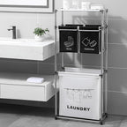 Laundry Hamper Laundry Basket with Bags & Storage Shelf, Laundry Sorter for Organization for Laundry Room, Laundry Basket Organizer with Wheels - Laundry Hamper Laundry Bags - Laundry Sorter