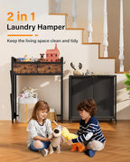 Laundry Hamper Basket 2 Section : Rolling Laundry Sorter Organizer with Wheels - Clothes Hamper with Shelf Drawers Oxford Bags - Clothes Basket for Laundry Room Bathroom Bedroom