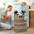 Ethnic African Elephant Laundry Basket for College Dorm,50L Collapsible Portable Laundry Hamper Storage Basket for Toys Clothes Organizer