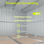 8' x 6' XL Outdoor Storage Shed, Sturdy Metal Building w/Floor and Operable Window for Garden, Backyard, Poolside and Lawn, Blue