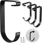 Bike Hooks for Garage Ceiling Storage Racks, 4 Pack Heavy-Duty Steel Thickened Flat Hooks, Supports Up to 50 lbs, Bike Hanger Add-On Overhead Garage Storage Rack & Wall Shelving, Black