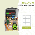 8' x 6' XL Outdoor Storage Shed, Sturdy Metal Building w/Floor and Operable Window for Garden, Backyard, Poolside and Lawn, Grey