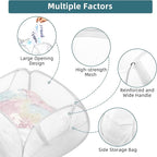 2 Pack Collapsible Laundry Baskets, 90L Large Foldable Laundry Basket, Durable Mesh Pop Up Hampers for Laundry, Dirty Clothes Laundry Hamper for Bedroom, Bathroom, Dorm, Laundry Room, Travel White