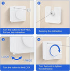 15.7Ft Retractable Clothesline Indoor Outdoor is Also an Anti-sag Clothes line for Indoors, Stainless Steel Wire Retractable Laundry Line for Drying Clothes, with 10 Windproof Clips (White)