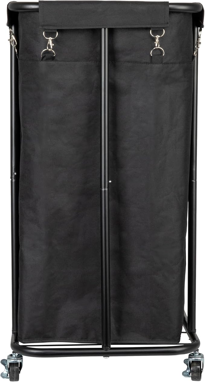 Household Essentials 2-Bag Rolling Laundry Sorter, Black