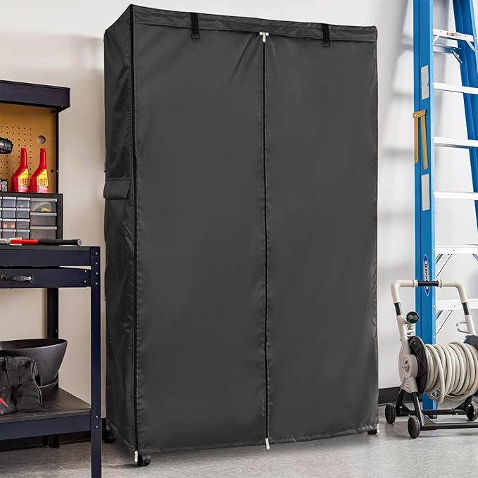 Waterproof Shelf Cover,Outdoor 600D Heavy Duty Dustproof Storage Shelves Cover 30''W x 14''D x 63''H,Shelf Covers for Wire Shelving with Zippers,Storage Rack Covers,Black