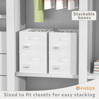 FHSQX 2 Pack Shoe Organizer for Closet,Fits up to 24 Pairs,Fabric Shoe Storage Bins,Large Shoe Box Storage Containers with Bottom Support for Shoes (White, (16.5 * 12.6 * 9.5) x1)