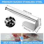 ZUNTO Paper Towel Holder Under Cabinet - Self Adhesive & Drilling, Stainless Steel Wall Mount Paper Towel Rack, One Hand Tear