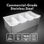 New Star Foodservice 48032 Stainless Steel Condiment Dispenser with 5 Compartments (No Ice Tray)