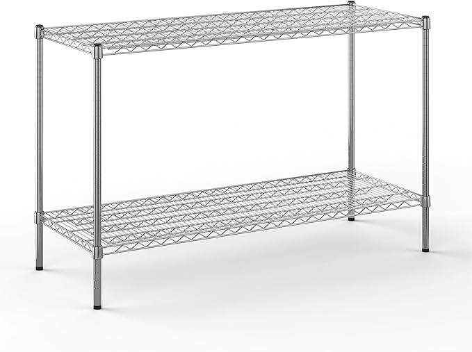 21" Deep x 54" Wide x 34" Height Wire Shelving Kit | 2-Tier | NSF Commercial Storage Rack Unit